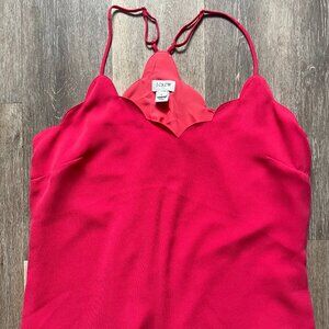 J Crew Red Scalloped Camisole Tank